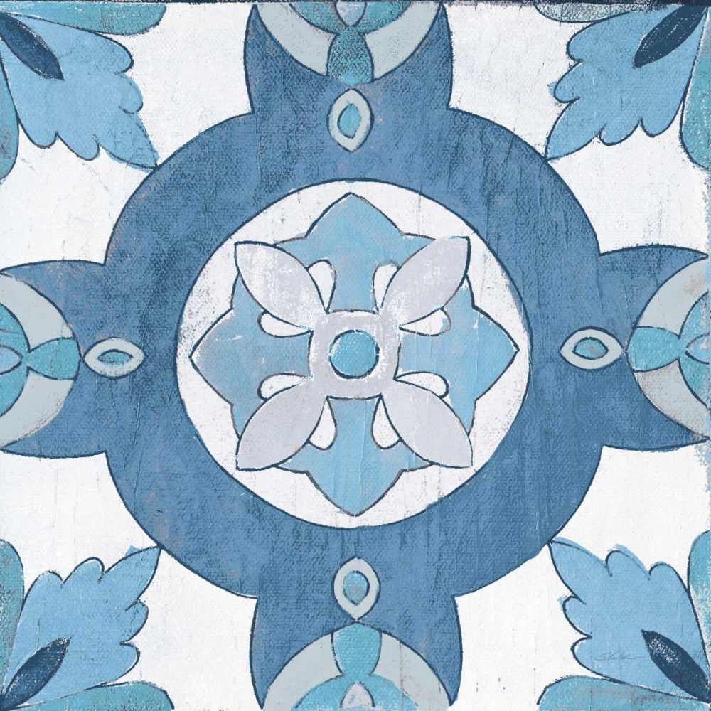 Gypsy Wall Tile 6 Blue Gray art print by Silvia Vassileva for $57.95 CAD