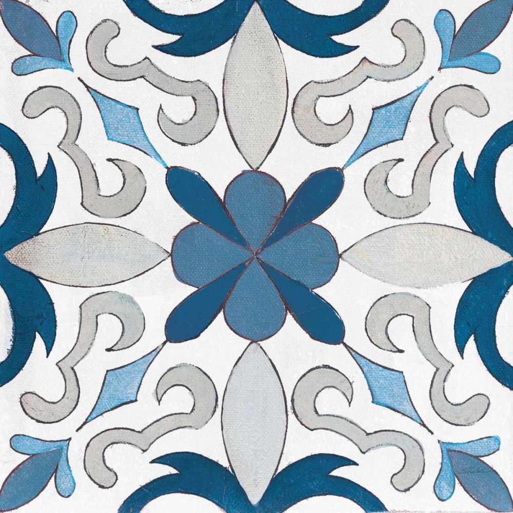 Gypsy Wall Tile 14 Blue Gray art print by Silvia Vassileva for $57.95 CAD