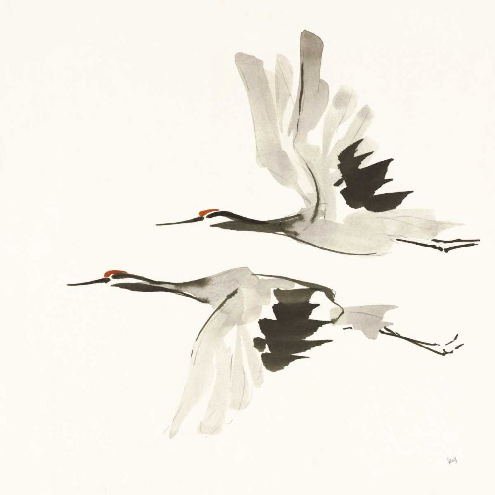 Zen Cranes I Warm art print by Chris Paschke for $57.95 CAD