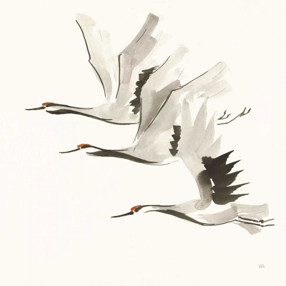 Zen Cranes II Warm art print by Chris Paschke for $57.95 CAD