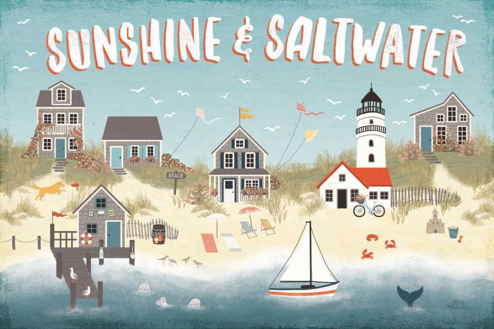 Seaside Village I art print by Laura Marshall for $57.95 CAD