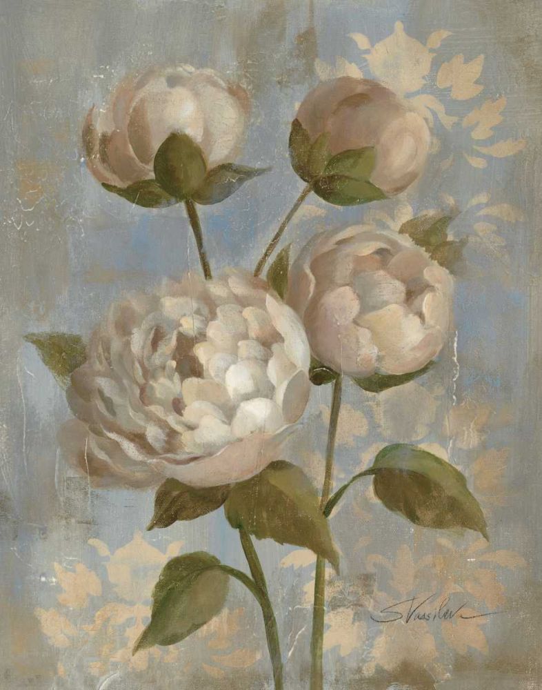 Peony on Soft Blue - Original art print by Silvia Vassileva for $57.95 CAD