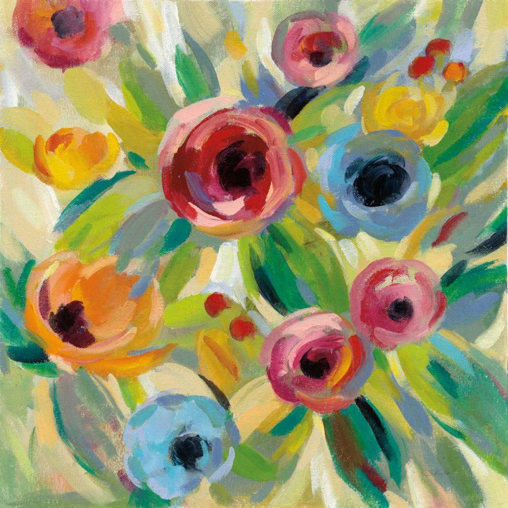 Vivid Coral Floral II art print by Silvia Vassileva for $57.95 CAD