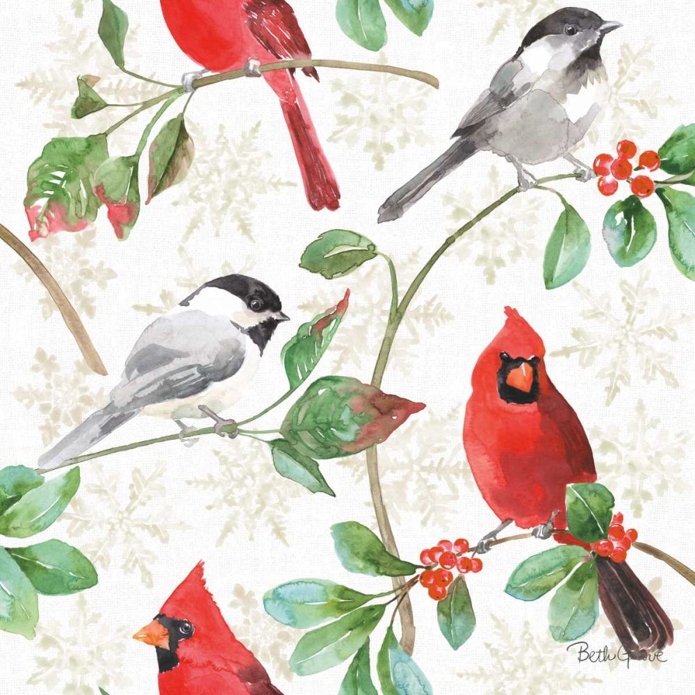 Holiday Flora Pattern IIIA art print by Beth Grove for $57.95 CAD