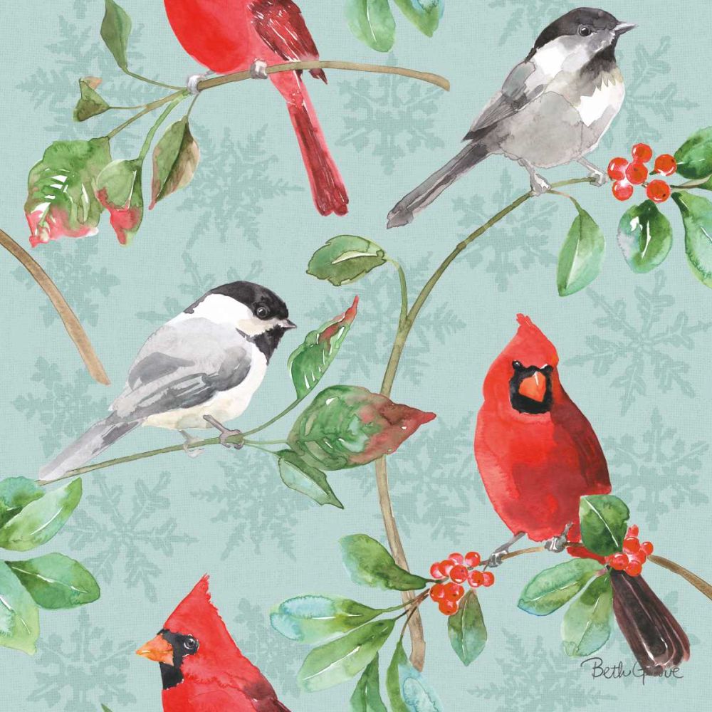 Holiday Flora Pattern IIIC art print by Beth Grove for $57.95 CAD