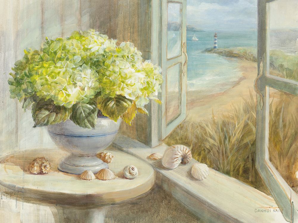 Yellow Coastal Hydrangea art print by Danhui Nai for $57.95 CAD