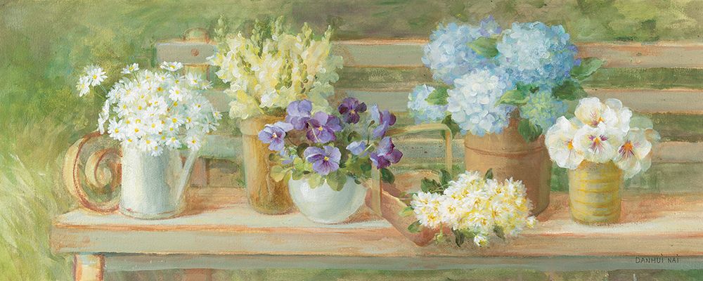 Summer Garden Bench art print by Danhui Nai for $57.95 CAD