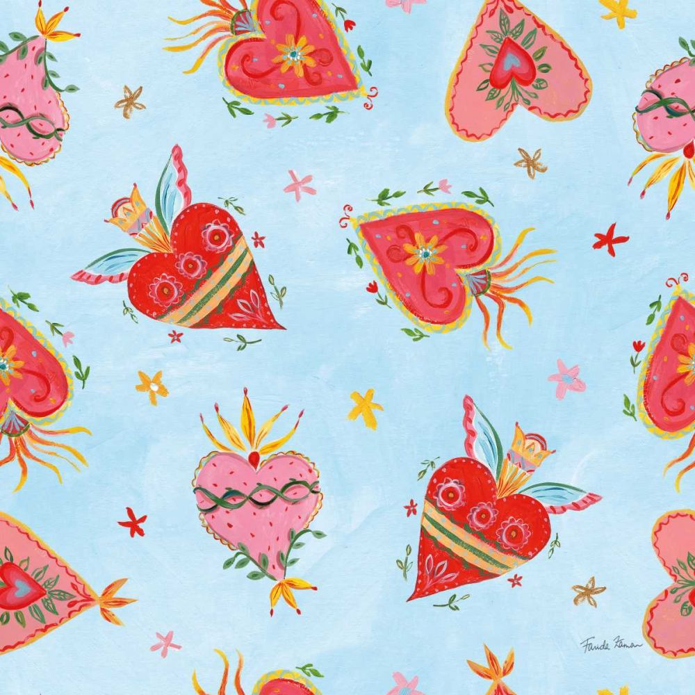 Homage to Frida Pattern VB art print by Farida Zaman for $57.95 CAD