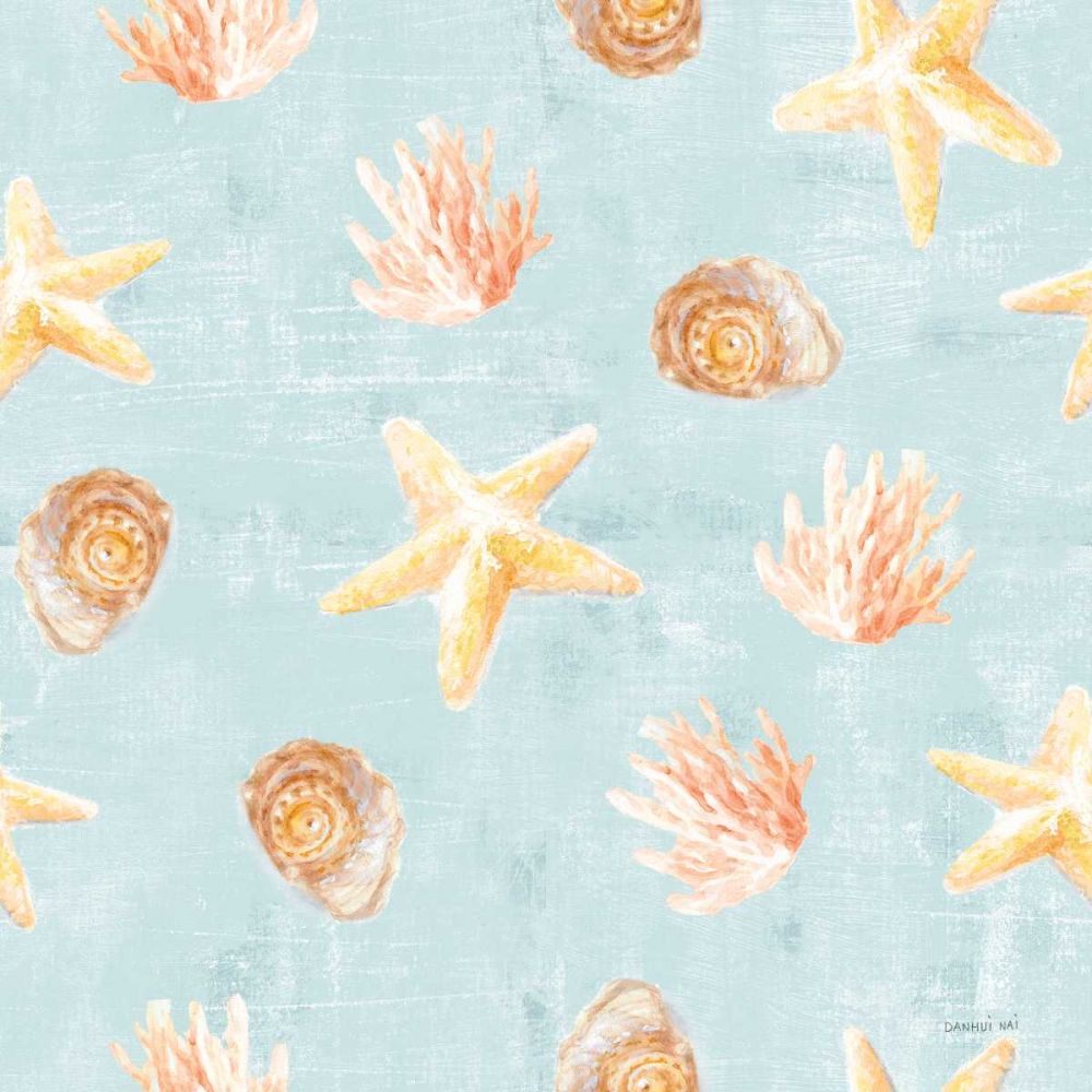 Beach Cottage Floral Pattern IIA art print by Danhui Nai for $57.95 CAD
