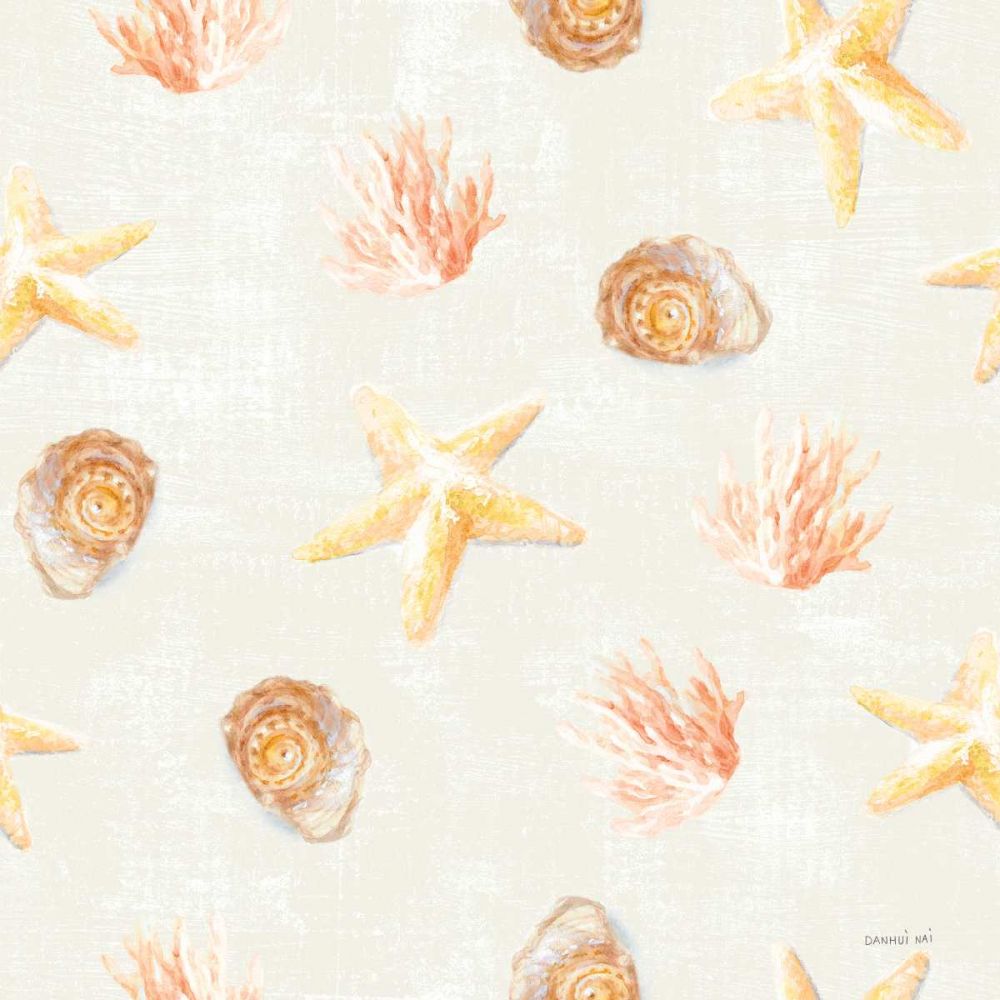 Beach Cottage Floral Pattern IIB art print by Danhui Nai for $57.95 CAD