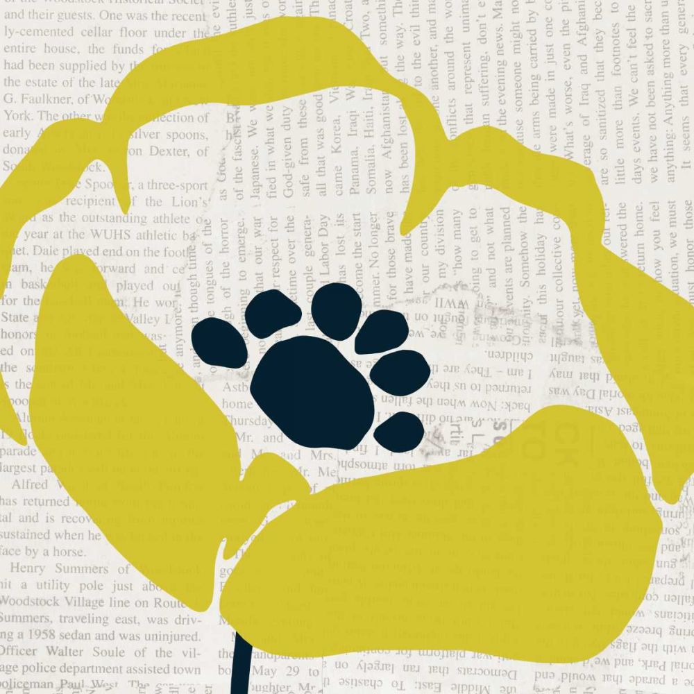 Pop Art Floral III Yellow Newsprint art print by Wild Apple Portfolio for $57.95 CAD