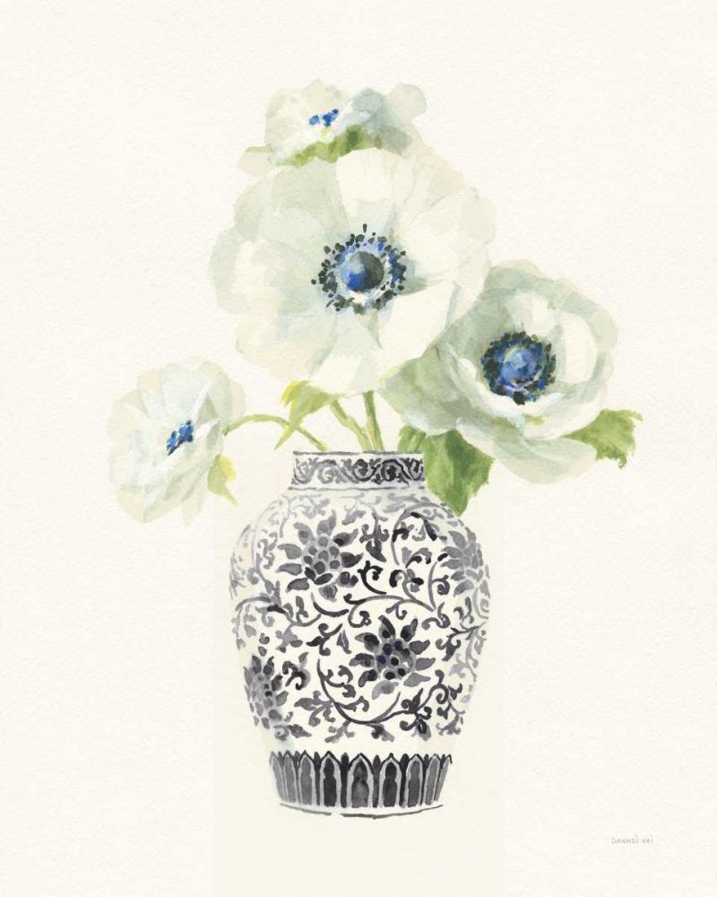 Floral Chinoiserie II Black Crop art print by Danhui Nai for $57.95 CAD