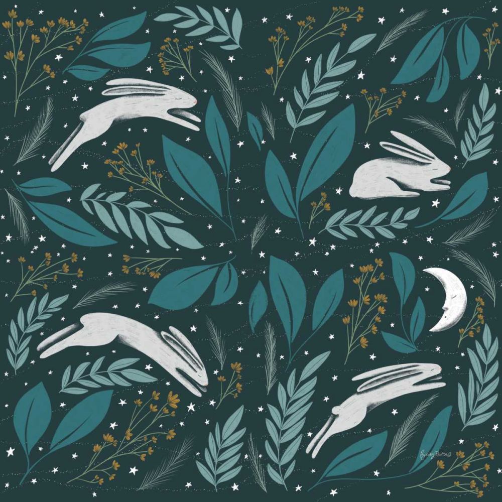Sweet Dreams Bunny Pattern IA art print by Becky Thorns for $57.95 CAD