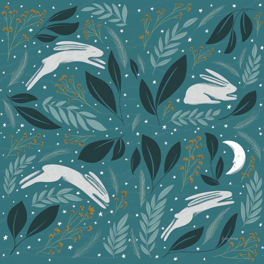 Sweet Dreams Bunny Pattern IB art print by Becky Thorns for $57.95 CAD