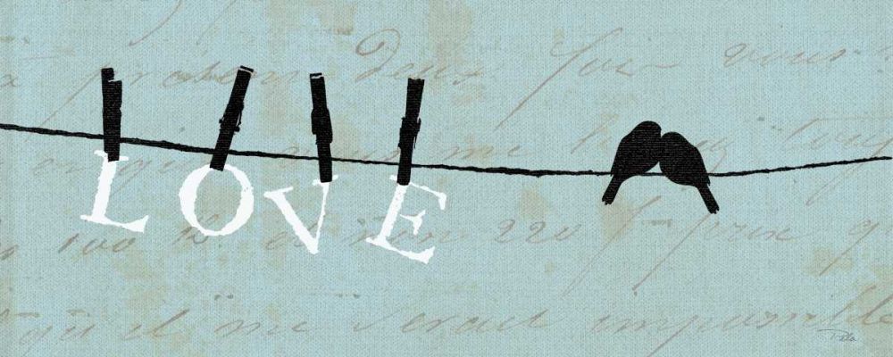 Birds on a Wire - Love art print by Pela for $57.95 CAD