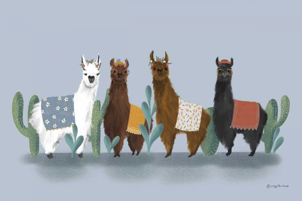 Delightful Alpacas V art print by Becky Thorns for $57.95 CAD