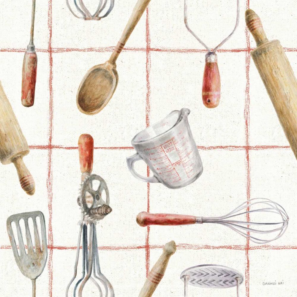 Kitchen Floursack Pattern IVA art print by Danhui Nai for $57.95 CAD