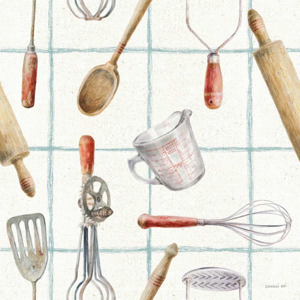 Kitchen Floursack Pattern IVB art print by Danhui Nai for $57.95 CAD