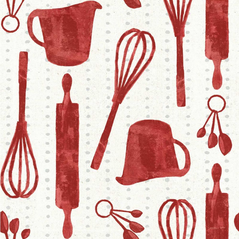 Kitchen Floursack Pattern VIA art print by Danhui Nai for $57.95 CAD