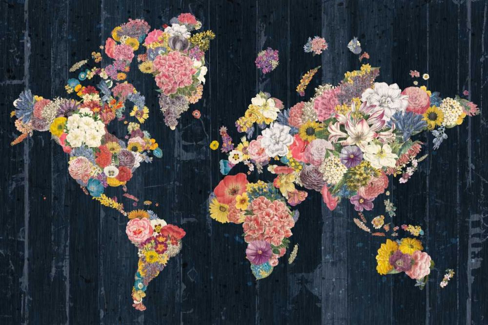 Botanical Floral Map art print by Wild Apple Portfolio for $57.95 CAD