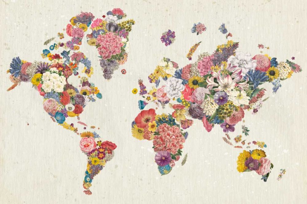 Botanical Floral Map Light art print by Wild Apple Portfolio for $57.95 CAD