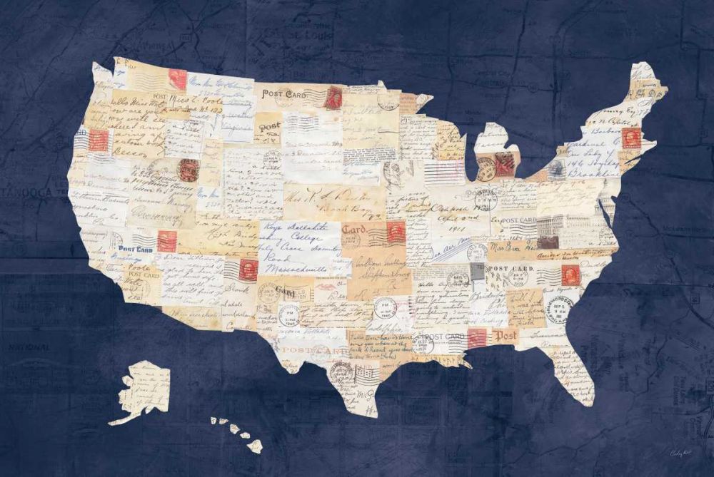 Vintage USA on Indigo art print by Courtney Prahl for $57.95 CAD