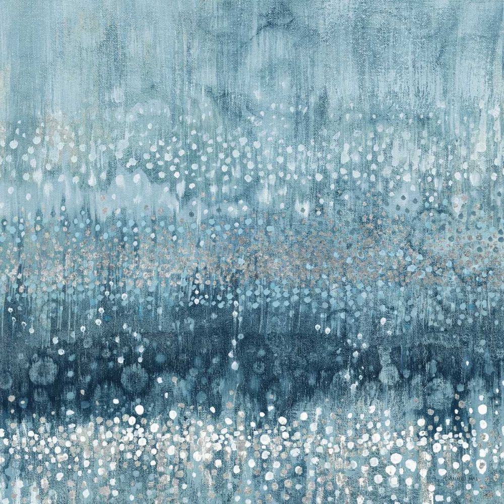 Rain Abstract III Blue Silver art print by Danhui Nai for $57.95 CAD