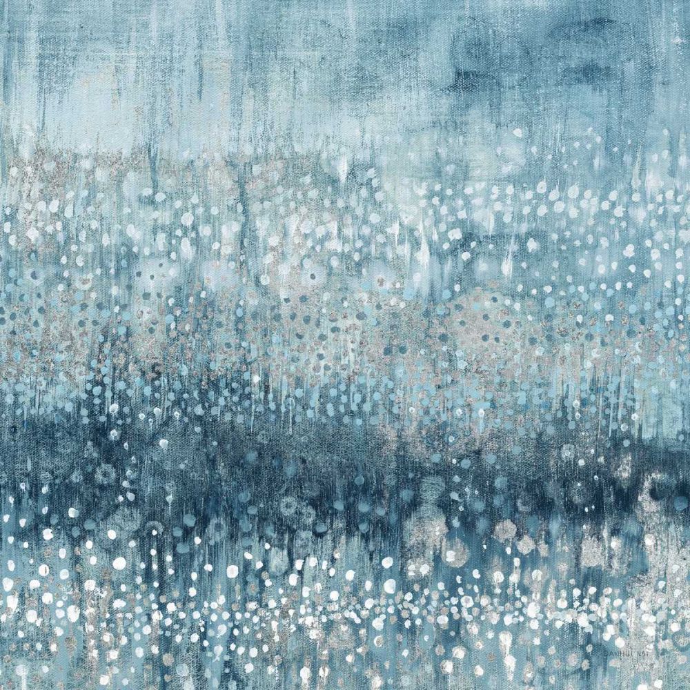 Rain Abstract IV Blue Silver art print by Danhui Nai for $57.95 CAD