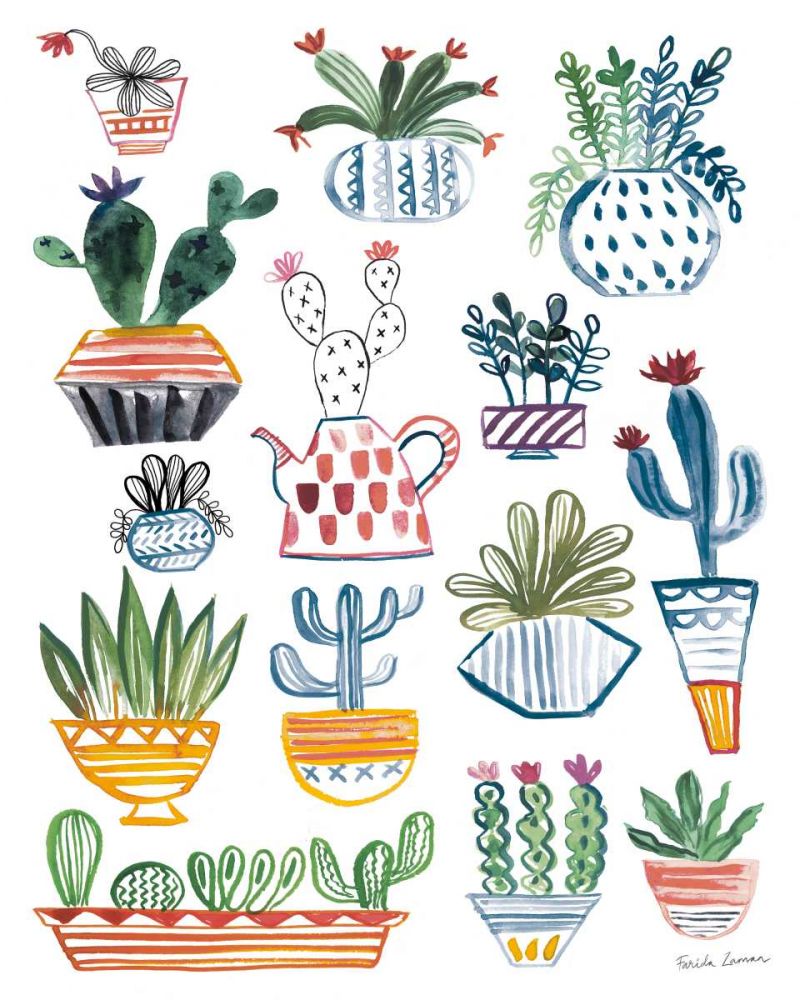 Funky Cacti I Summer art print by Farida Zaman for $57.95 CAD