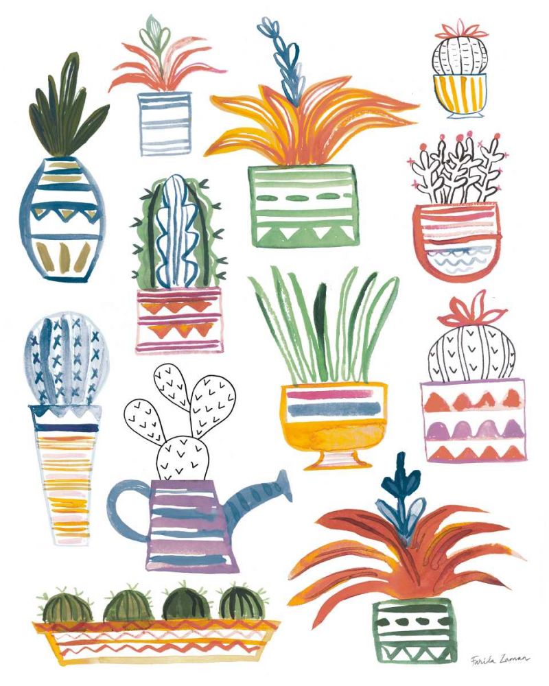 Funky Cacti II Summer art print by Farida Zaman for $57.95 CAD