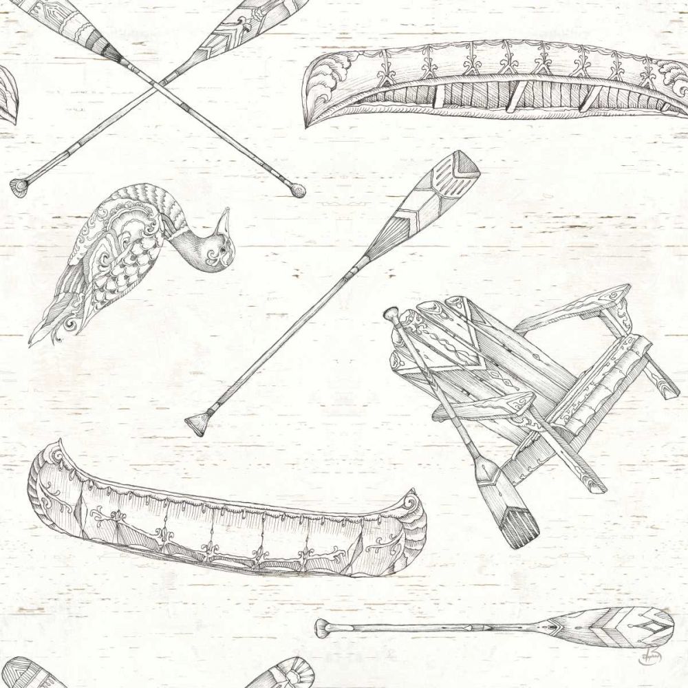 Lake Sketches Pattern IA art print by Daphne Brissonnet for $57.95 CAD