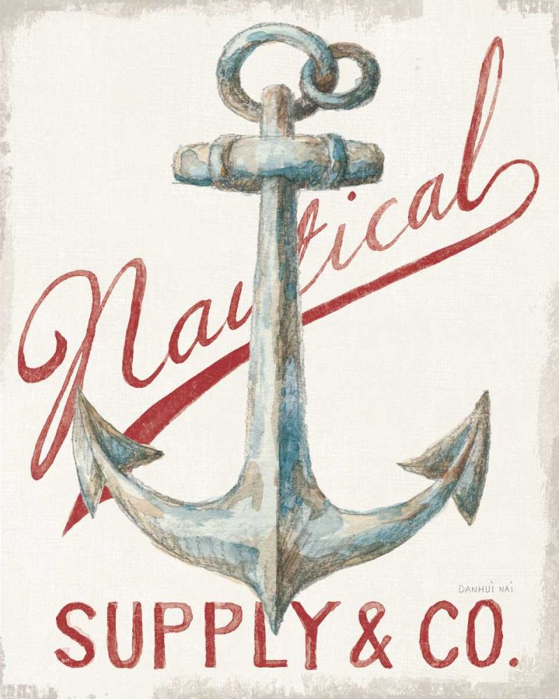 Floursack Nautical V Red art print by Danhui Nai for $57.95 CAD