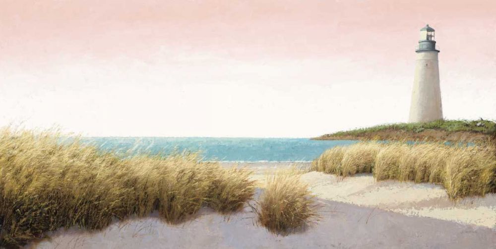 Lighthouse by the Sea Blush art print by James Wiens for $57.95 CAD
