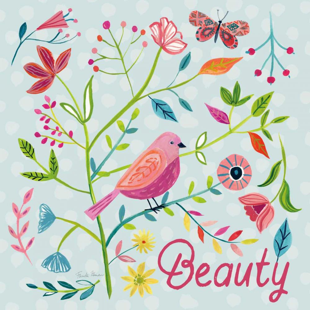 Budding Beauty III Light Blue art print by Farida Zaman for $57.95 CAD
