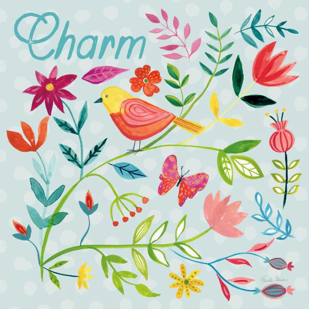 Budding Beauty V Light Blue art print by Farida Zaman for $57.95 CAD