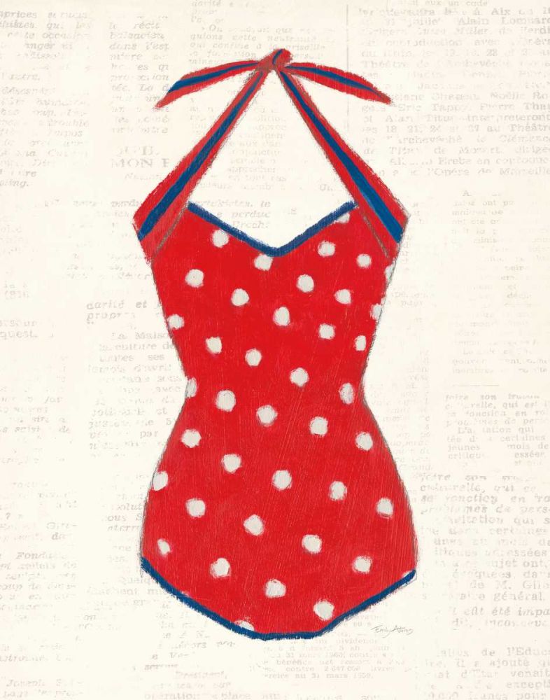 Retro Swimwear II Newsprint art print by Emily Adams for $57.95 CAD