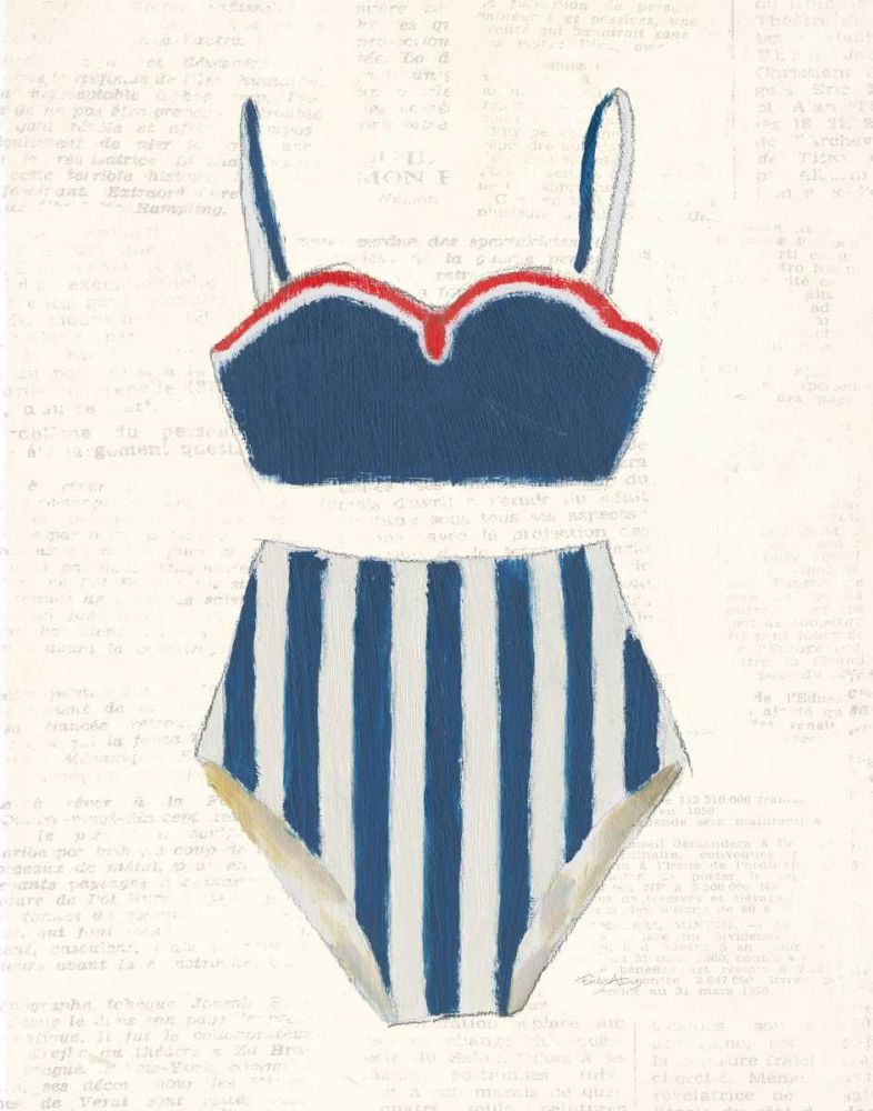 Retro Swimwear III Newsprint art print by Emily Adams for $57.95 CAD