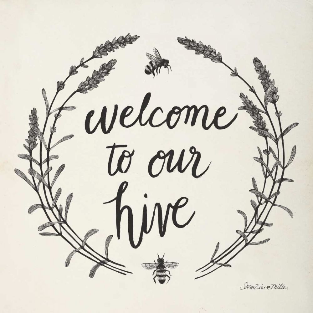 Happy to Bee Home II Words Neutral art print by Sara Zieve Miller for $57.95 CAD