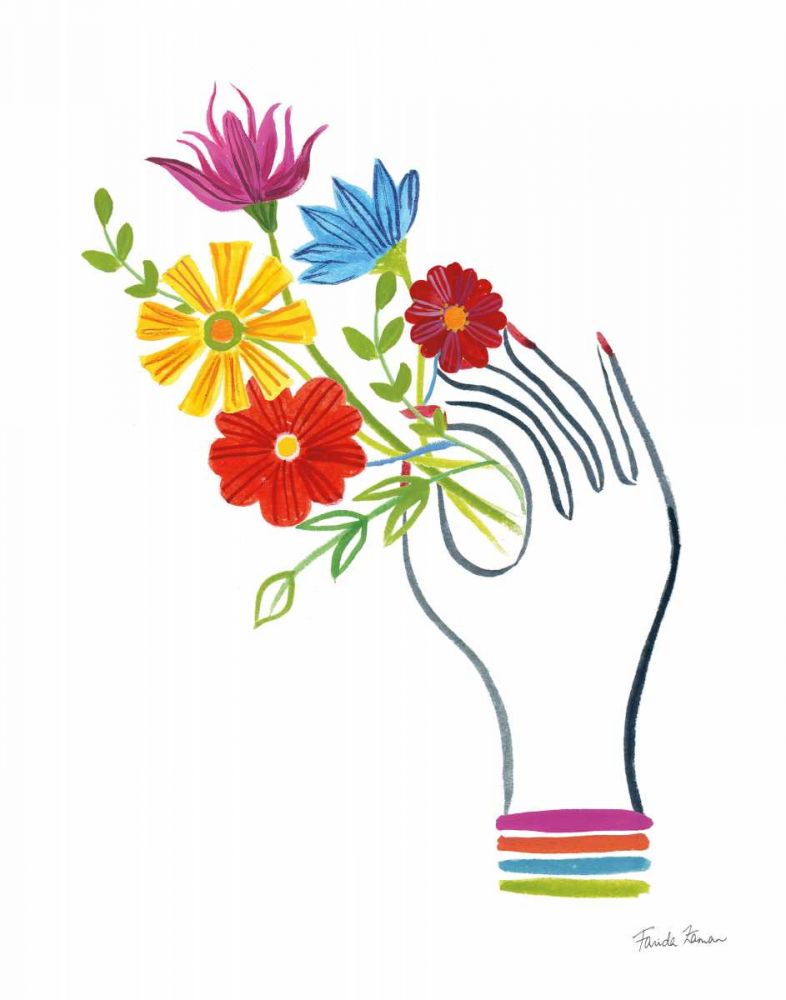 Floral Hand II art print by Farida Zaman for $57.95 CAD