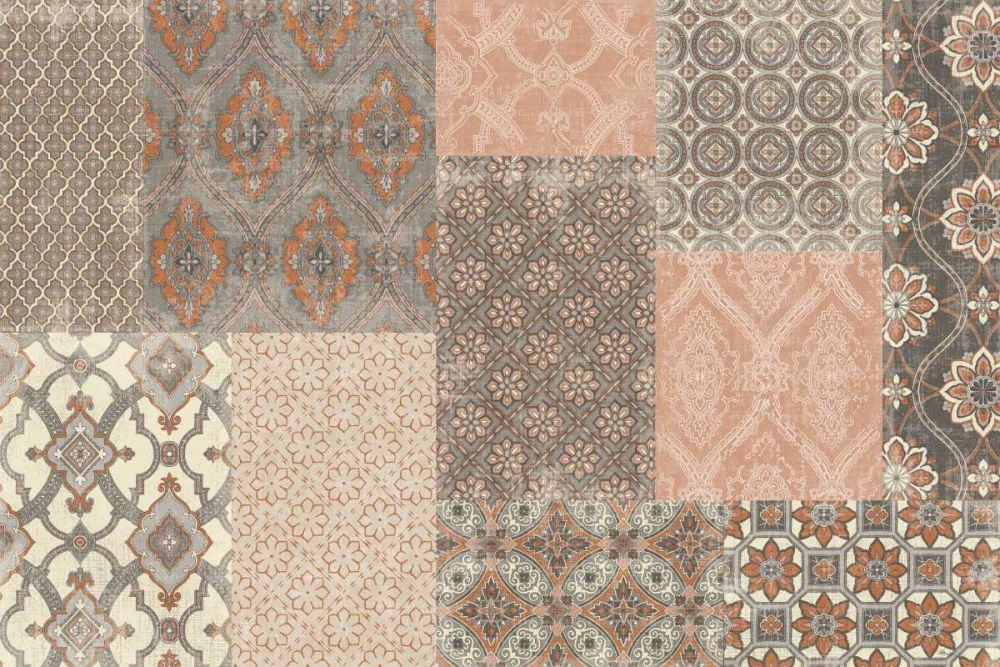 Venetian Patchwork I Orange Gray art print by Pela Studio for $57.95 CAD