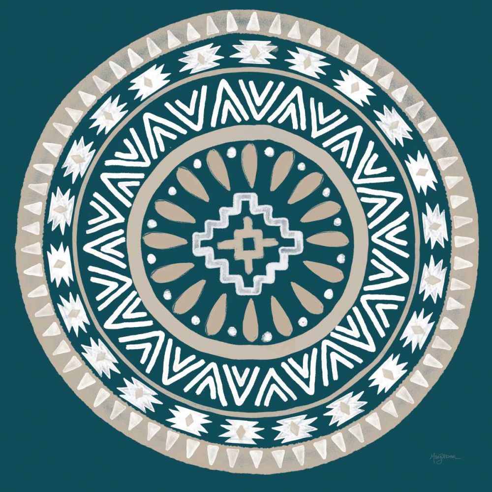 Lovely Llamas Mandala II Blue Green art print by Mary Urban for $57.95 CAD
