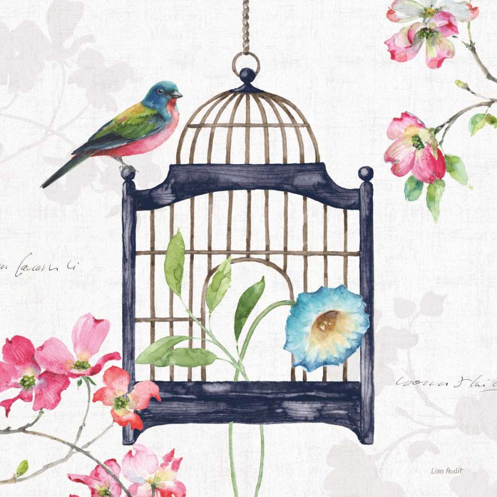 Dogwood Garden V Navy art print by Lisa Audit for $57.95 CAD