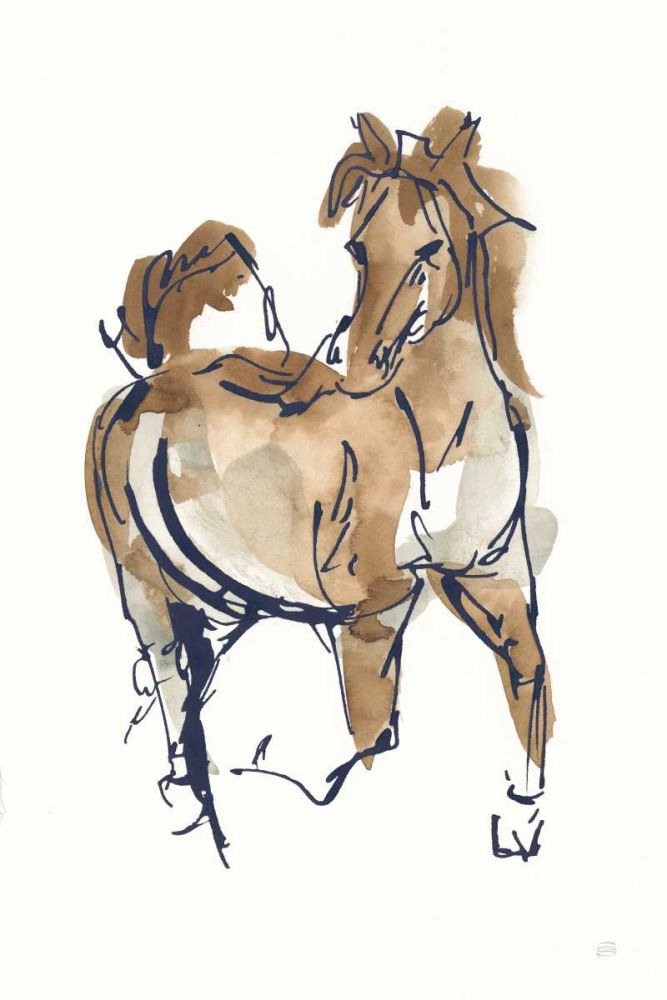 Sketchy Horse V Navy art print by Chris Paschke for $57.95 CAD