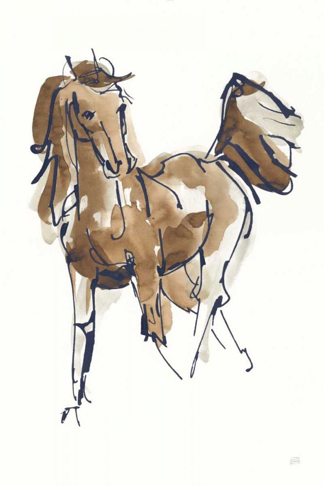 Sketchy Horse VI Navy art print by Chris Paschke for $57.95 CAD