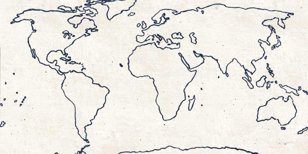 Sketch Map Navy art print by Sue Schlabach for $57.95 CAD