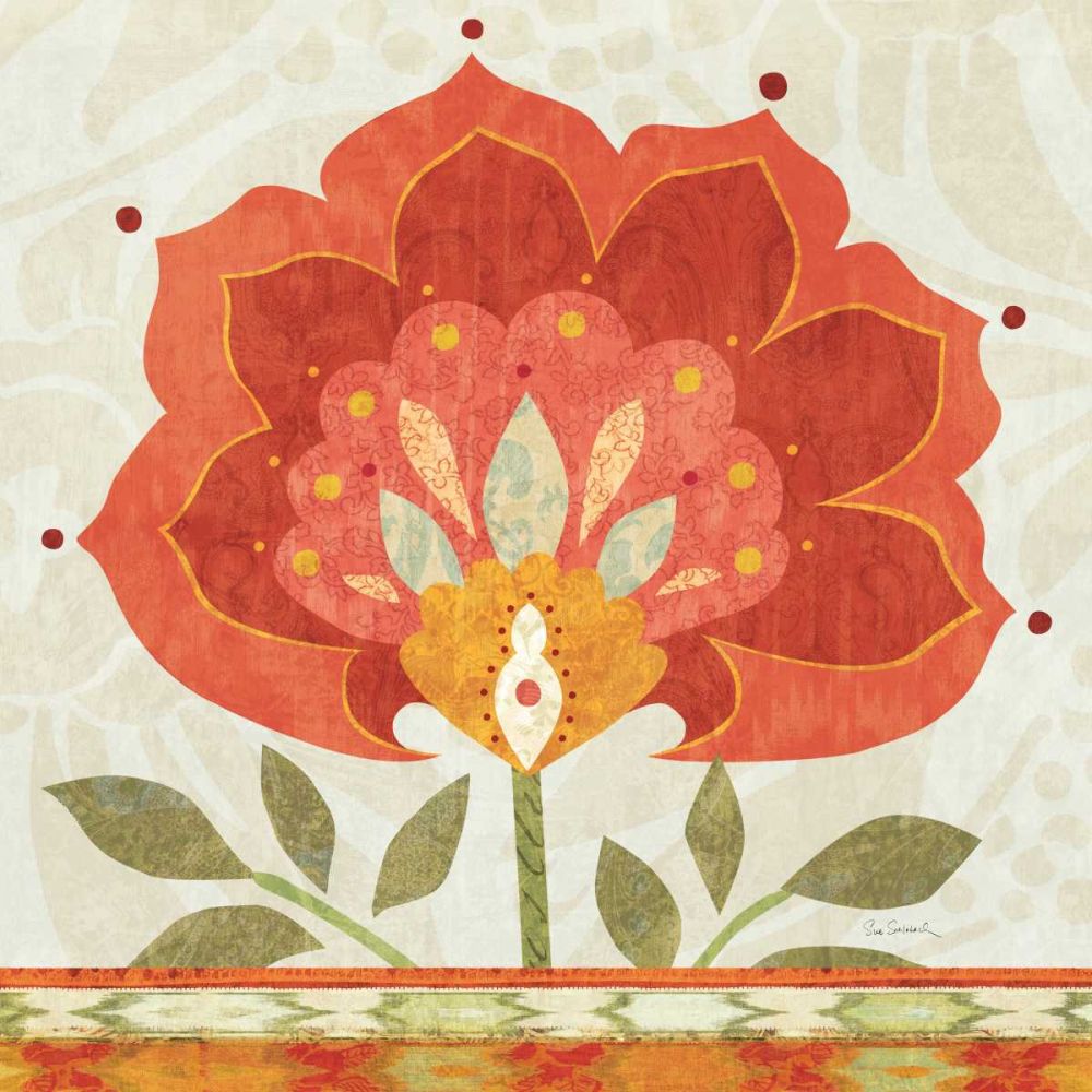 Ikat Bloom I art print by Sue Schlabach for $57.95 CAD
