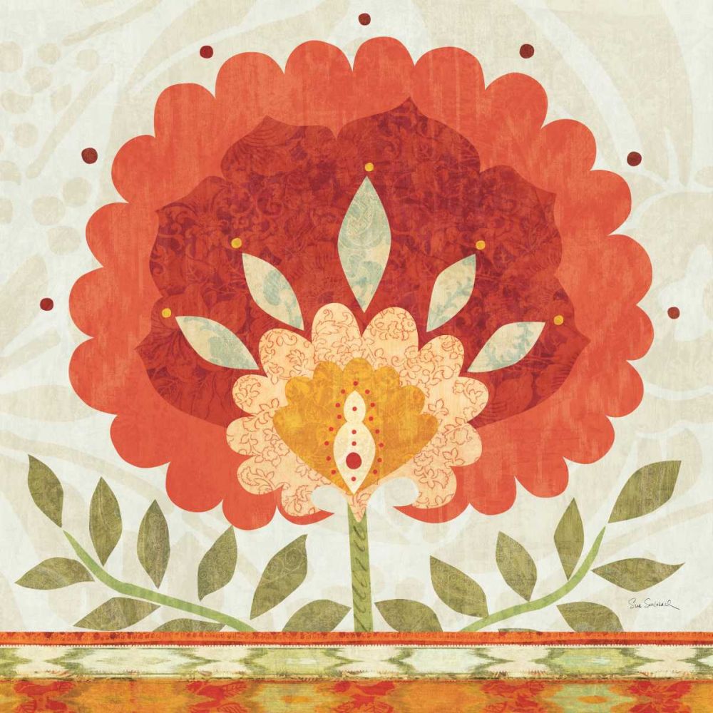 Ikat Bloom II art print by Sue Schlabach for $57.95 CAD