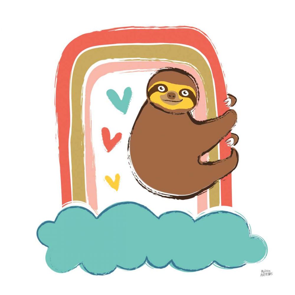 Colorful Sloth I art print by Melissa Averinos for $57.95 CAD