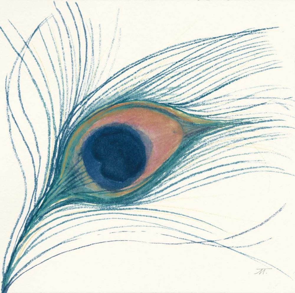 Peacock Feather I Blue art print by Miranda Thomas for $57.95 CAD