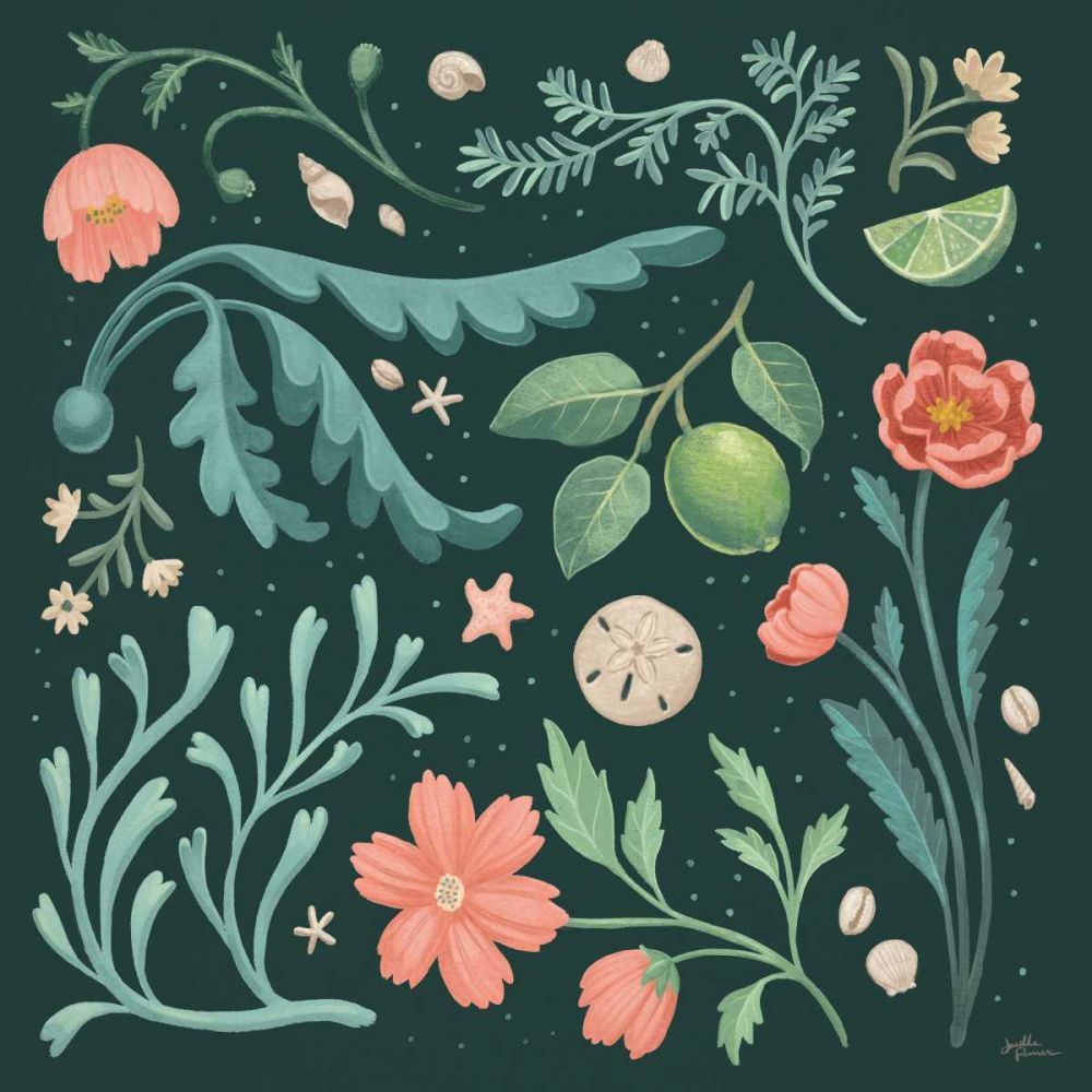 Seaside Botanical II Dark art print by Janelle Penner for $57.95 CAD